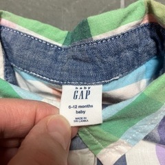 GAP baby オシャレチェック柄ロンパース 70cmの画像