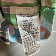 GAP baby オシャレチェック柄ロンパース 70cmの画像