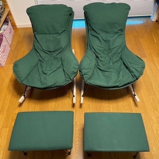 椅子　ロッキングチェア　オットマン　2点セット