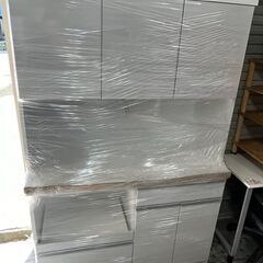 リサイクルショップどりーむ天保山店　No12272 　食器棚　未使用品　ホワイト　木目調　超美品　現品限り　配達設置可能　早い者勝ち