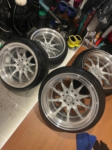 吉平 DEEPS-R 9J±0 深リム 美品4本 PCD100.114.3 マルチ 4穴