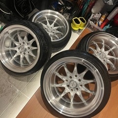 吉平 DEEPS-R 9J±0 深リム 美品4本 PCD100.114.3 マルチ 4穴 (N) 立花