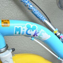★中古：自転車 16インチ Ides アイデス ミッキー ウィズフレンドfine カゴ、補助輪付 の画像