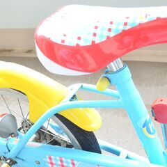 ★中古：自転車 16インチ Ides アイデス ミッキー ウィズフレンドfine カゴ、補助輪付 の画像