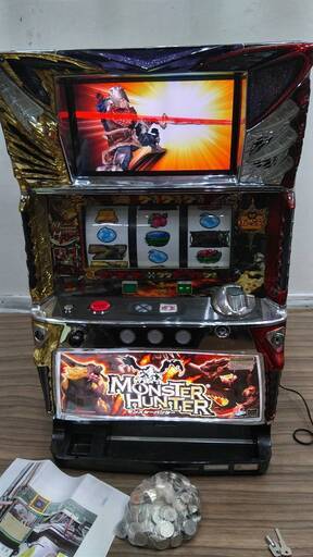 パチスロ　実機　ロデオ　モンスターハンター　初代　ドアキー、設定キーあり