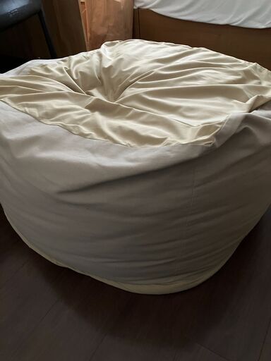 無印良品　MUJI　体にフィットするソファLサイズ　ビーズソファー　グレーベージュ