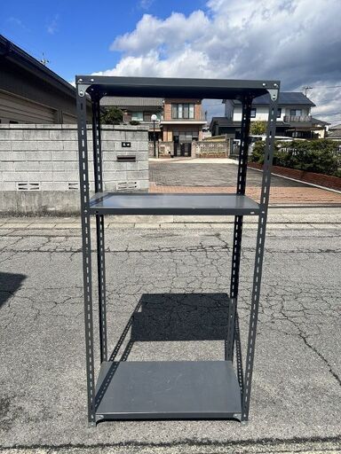 スチール 棚 シェルフ ラック 3段 幅約87.5×奥行約45×高さ約180cm USED 中古 B