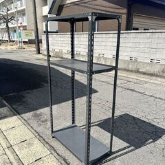 スチール 棚 シェルフ ラック 3段 幅約87.5×奥行約45×高さ約180cm USED 中古 Bの画像