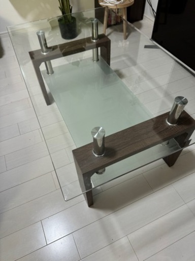 【美品】　高級ガラステーブル　机