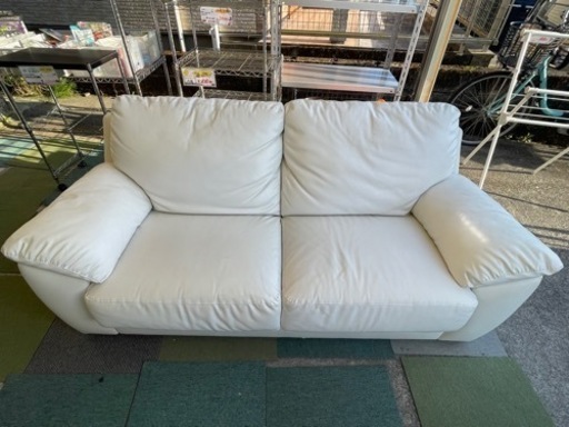 【リサイクルサービス八光】幅190cm　ニトリ　3人掛けソファ　ホワイト