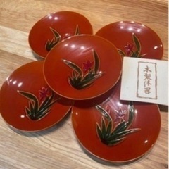 【新品】高級美術漆器　木製漆器 5枚セット