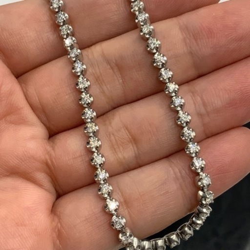 売り切れました。Pt850 プラチナ850 テニスブレスレット　ダイヤモンドブレスレット　13g 2ct 約19センチ