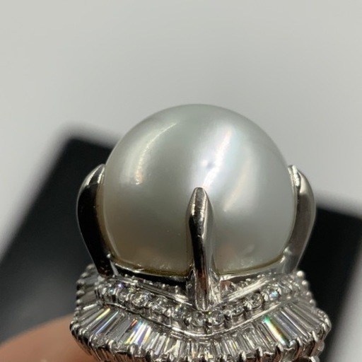 売り切れました。Pt900 プラチナ900 真珠リング　ダイヤモンドリング　15.1g ダイヤ 1.35ct