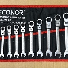 【新品】首振り式ラチェットレンチ12本セット (8-19mm)