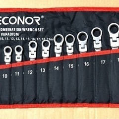 【新品】首振り式ラチェットレンチ12本セット (8-19mm)の画像