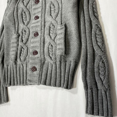 【美品】00's アバクロ　ローゲージケーブルカーディガン グレー　L y2k　3重タグの画像
