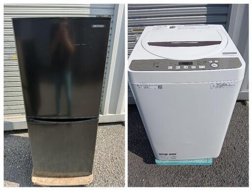 【セット09】23区配送無料　冷蔵庫アイリスオーヤマ142L＋洗濯機シャープ６kg