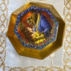 美女と野獣 ディズニー お菓子缶 宝石型 美品