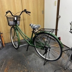 24年モデル　新車　サカイサイクル　26インチ　LEDダイナモライト　マットカーキーの画像