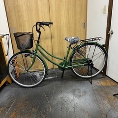 24年モデル　新車　サカイサイクル　26インチ　LEDダイナモライト　マットカーキーの画像