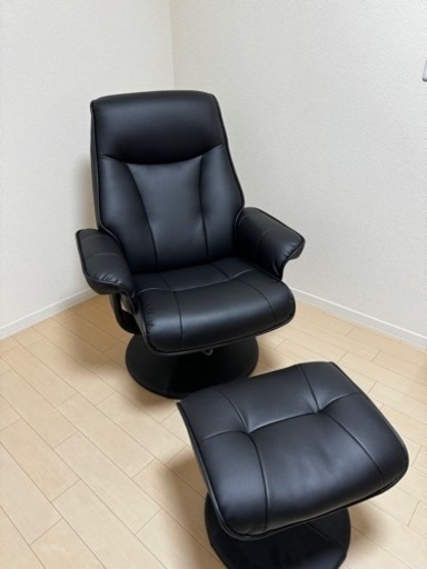 【美品】【値下げ】1人用ソファ　360°回転&無段階リクライニング可！