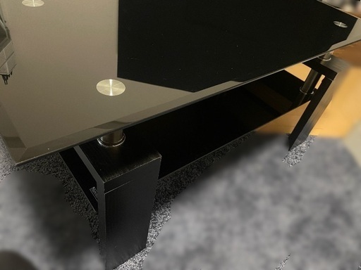 ガラス　センターテーブル　黒