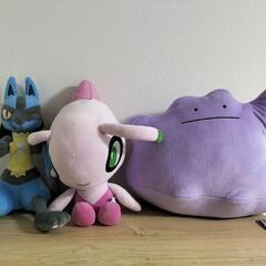 【お話中】ポケモンぬいぐるみ　メタモン　セレヴィ　ルカリオ