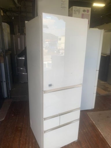 福岡市内配送設置無料　2018年式　東芝 TOSHIBA GR-M470GW(ZC) [VEGETA（ベジータ） 冷凍冷蔵庫 （465L・右開き） 5ドア ラピスアイボリー]