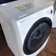 北九州市内配送無料　保証付き　２０２１年　シャープ SHARP ES-S7F-WL [ドラム式洗濯乾燥機 洗濯7kg/乾燥3.5kg 左開き プラズマクラスター 除菌機能 ホワイト系]