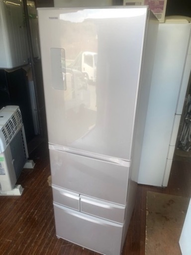 北九州市内配送無料　保証付き　東芝 TOSHIBA GR-H43GL(NP) [冷凍冷蔵庫 （426L・左開き） 5ドア ピンクゴールド]