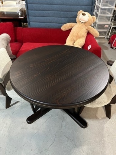 ☆激安!!☆ アサヒ木工 丸型 ダイニングテーブル セット 回転椅子 ADT