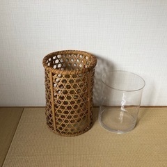 照明　竹細工　　花受け　　　