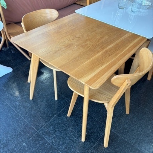 オーク材 ダイニング3点セット ダイニングテーブル ダイニングチェア テーブル チェア シンプル ナチュラル