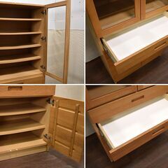 ≪yt1203ジ≫ unico/ウニコ 食器棚/カップボード HUTTE/ヒュッテ Sサイズ スリム 幅80cm 高さ180cm 現状品 60309-07の画像