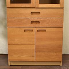 ≪yt1203ジ≫ unico/ウニコ 食器棚/カップボード HUTTE/ヒュッテ Sサイズ スリム 幅80cm 高さ180cm 現状品 60309-07の画像