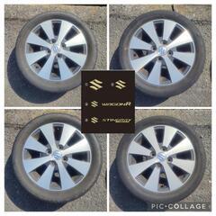 スズキ ワゴンR スティングレー(DBA−MH22S) 純正14㌅アルミホイールと14㌅タイヤ(BRIDGESTONE NEXTRY ECOPIA)の4本セット