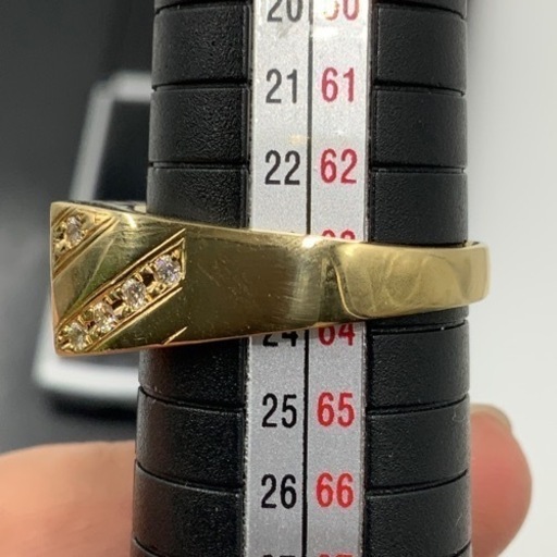 K18 18金　印台リング　ダイヤモンドリング　9g