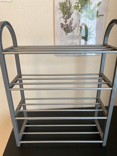 美品　4段　靴箱　シューズラック　プラスチック