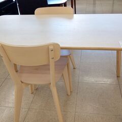 ★ジモティ割あり★ IKEA 2人掛けダイニングセット ナチュラル H75×D78×W140 クリーニング済み TJ4888