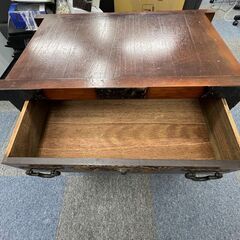 【中古】アンティーク調 欅木目 民芸調家具 和箪笥 龍金具 収納家具 ブラウン チェスト タンスの画像