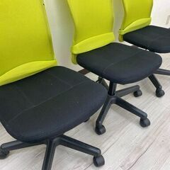 《無料!早い者勝ち‼︎》オフィスチェア 3脚セット 黄緑 ライム...