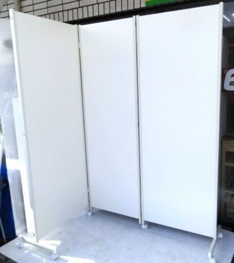 三つ折りパーテーション キャスター付き折り畳みパーテーション 3連 幅186cm【自社配送は札幌市内限定】 店頭お引き取り歓迎