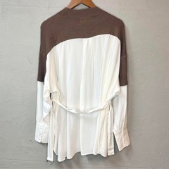 キクリ ニットパネル ベルテッドシャツの画像