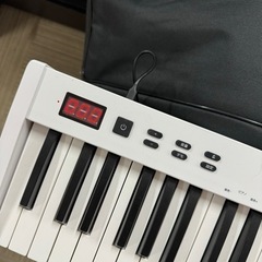 【超美品‼️】カリーナ 電子ピアノ 持ち運び可能な充電式 88鍵盤 コードレス ホワイト ペダル付き♪の画像