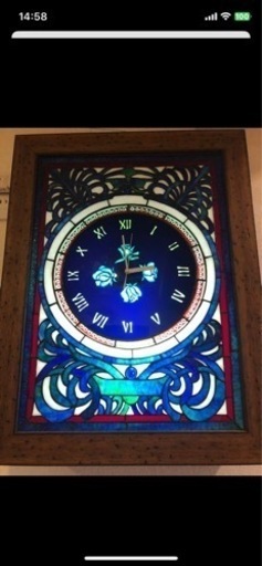 ステンドグラス　時計