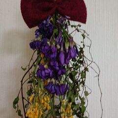 縦長スワッグ　ドライフラワーの画像