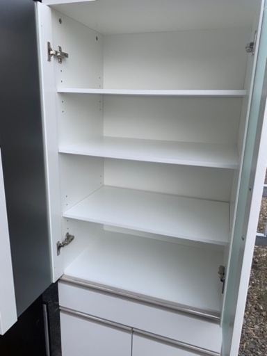 良品 ニトリ製 木製 食器棚 ホワイト 高さ178㎝×横幅60㎝×奥行40㎝
