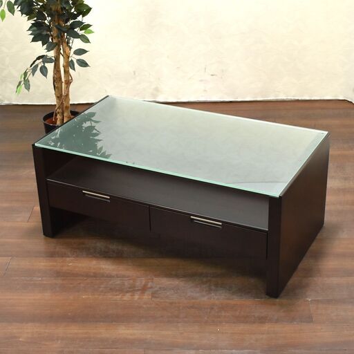 カリモク/karimoku ガラス天板 センターテーブル 引出付き