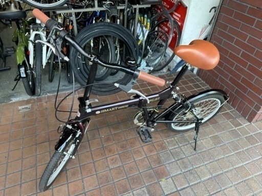 ★美品★20インチ　外装6段変速付き折り畳み自転車　茶色