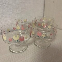 昭和レトロ　グラス　サンデーグラス　足付き　レトロポップ　ヴィン...